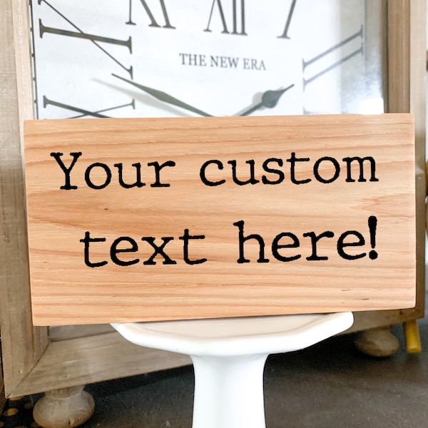 custom mini wood block, personalized gift, customized desk sign, personalized sign, gift exchange, handmade wooden decor