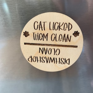 Dirty clean dishwasher magnet - cat magnet - appliance magnet - housewarming gift