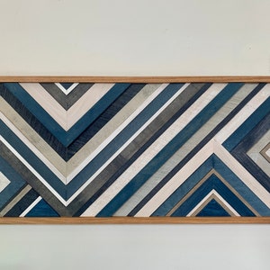 Geometric wood wall art, reclaimed wood wall art, wood wall art geometric, wood mosaic art, beach decor, lake decor, handmade - wall art