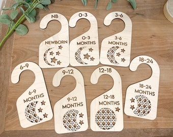 Baby Closet Dividers | Cane Weave Nursery Closet Dividers | Baby Shower Gift | Clothes Organizer| Boho Baby Shower Gift | Moon Phase Baby |