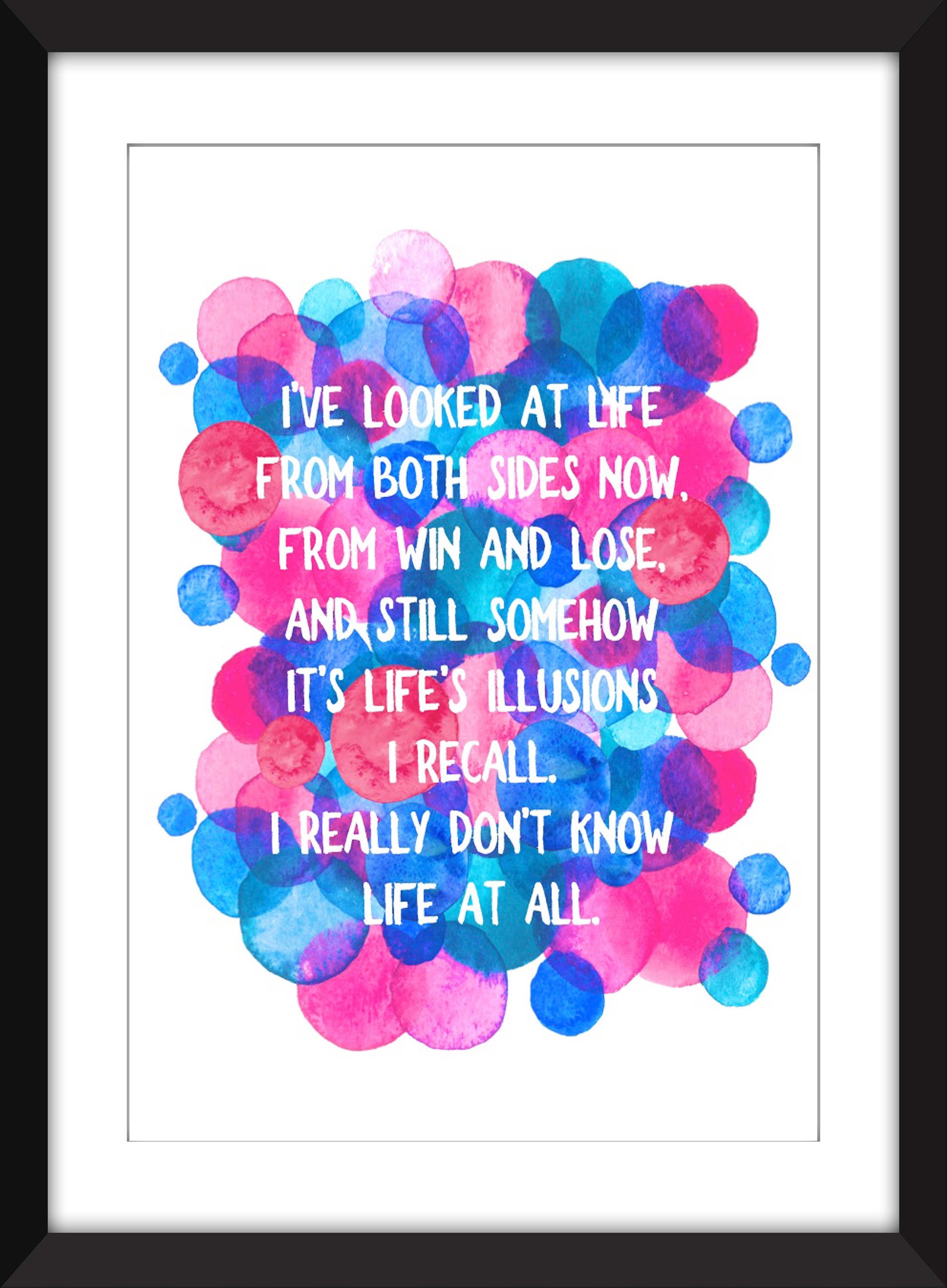 Joni Mitchell Both Sides Now Lyrics Unframed Print Etsy