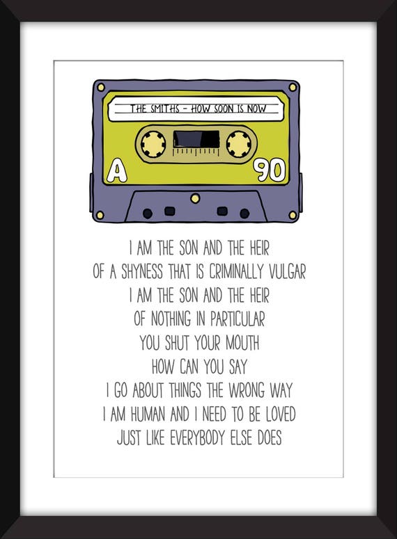 The Smiths How Soon is Now Lyrics Unframed Print Etsy