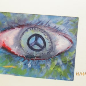 Hand-Painted  Framed Water Color Note Card