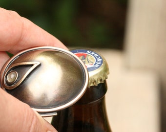 Bottle Opener, Handcrafted Brass Bottle Opener, BEER bottle opener, Bottle Cap Opener, Keychain Ring Key Holder, Personalized Gift