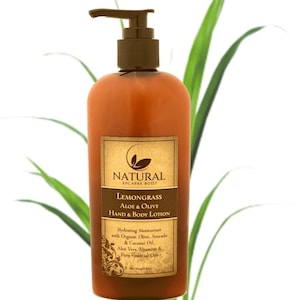 Lemongrass Hand & Body Lotion – Natural Moisturizer for Dry Skin, Vegan Skincare Gift, Hydrating Body Cream, Handmade Lotion for Her and Him