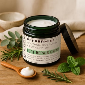 Cracked Heel Cream, Dry Feet Repair, Natural Vegan Heel Balm, Callus Remover, Moisturizing Foot Cream, Soothing Salve, Gift for Her