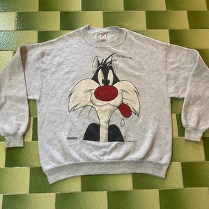 Bluza z kapturem Sylvester Warner Bros. z 1993 r., rozmiar L, wyprodukowano w USA
