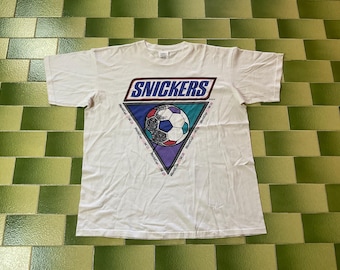 Vintage 90s Snickers World Cup USA 94 T-Shirt: Size XL, Made in USA