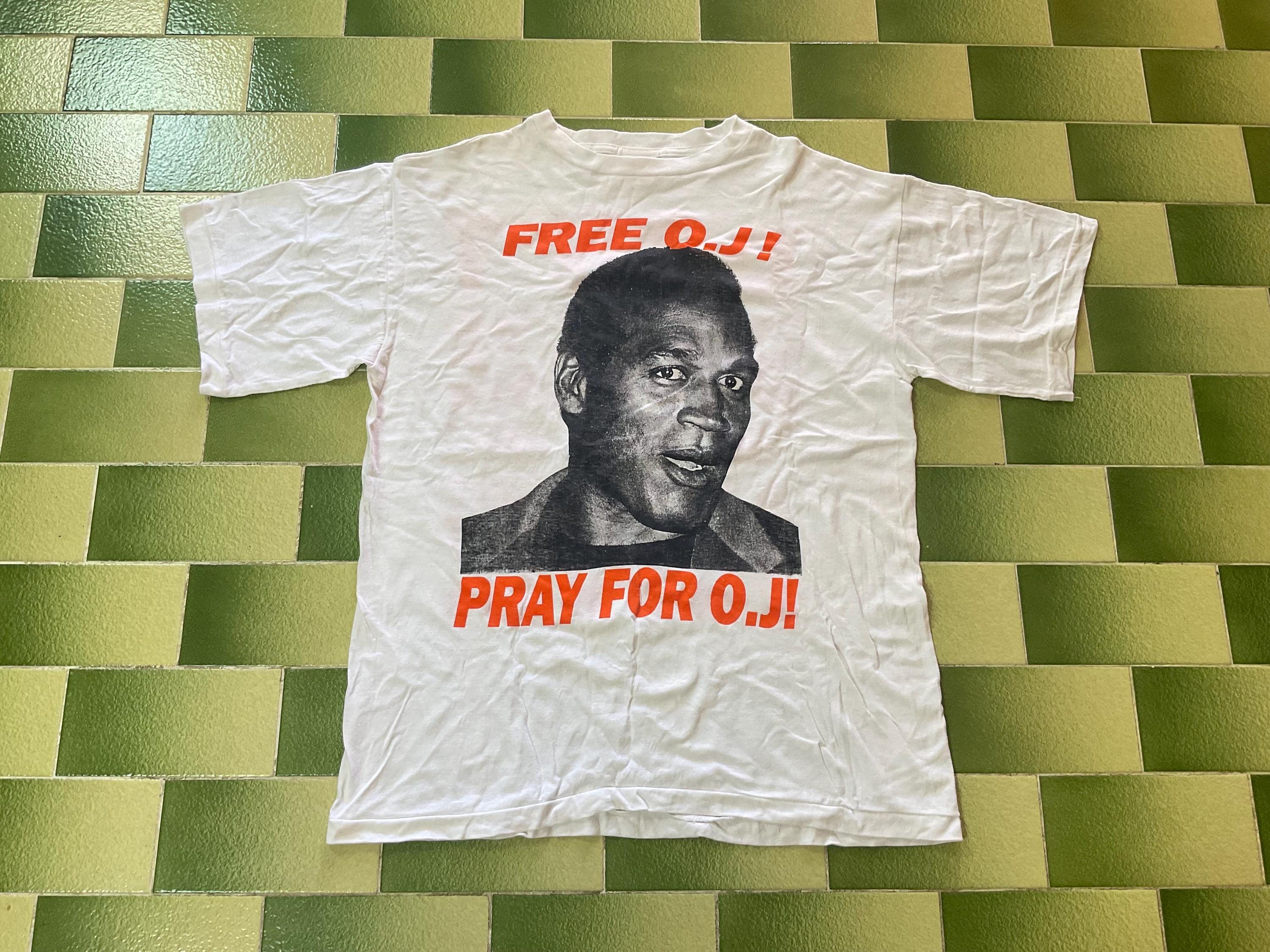 Vintage 90s OJ Simpson Free O.J! Pray for OJ T-shirt 2 Sided Print