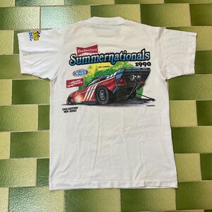 Vintage 1989 NHRA Fram Supernationals Winston Drag Racing T-shirt Passar Liten bild 2