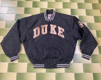 Vintage 90s Duke University NCAA Satin Jacket Duke Blue Devils