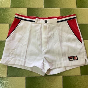Vintage 80s Bjorn Borg Shorts Tennis Sports White Zipper Fly Size USA 28” Made in Italy