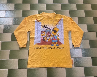 Camiseta vintage de manga larga de Bart Simpson Springfield Patrol Hall, 1997, talla S/M