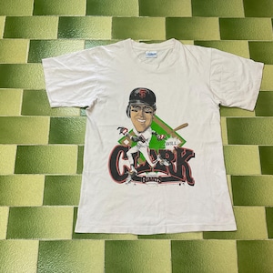 Vintage 80s 1989 Will Clark Caricature MLB San Francisco Giants T-Shirt Baseball Size M Adult Made in USA