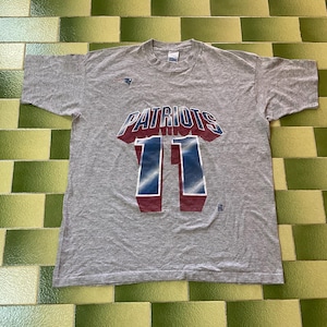 Vintage 1994 NFL New England Patriots #11 Drew Bledsoe T-Shirt 2 Sided Print Size XL Made in USA