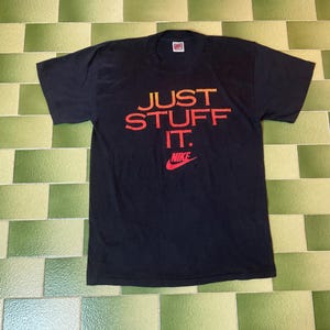 Vintage 90s Nike Just Stuff It T-Shirt Single Stitch Fits Large Made in USA