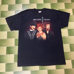 Vintage 90s Brooks and Dunn & Reba Tour 98 T-Shirt Country Music 2 Sided Print Size XL
