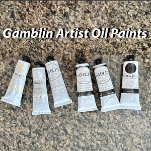 White Black Gamblin oil paint 37ml each  at edusite https://edusite.etsy.com?search_query=oil