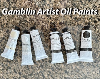 Gamblin Artist Oil Paint, 37ml Tube: White, Black Titanium Chromatic