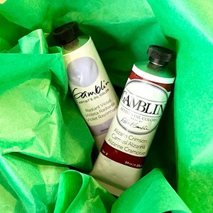 Ölfarbe Künstler Geschenkbox 1-5 37ml Tuben Gamblin Fine Art Oils Als Geschenk verpackt - Es macht Spaß, verschiedene Farben auszuprobieren! - personalisieren!