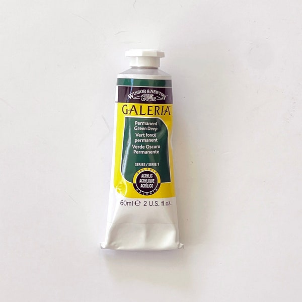 Green Acrylic Paint Galeria Permanent Paints Winsor & Newton 60 ml tube Art Supply Painting Water Based Series 1 Permanent Deep Green