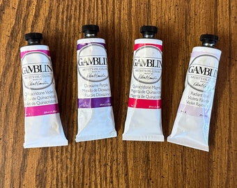 Gamblin Violet Oil Paint Set, Quinacridone & Dioxazine, 37ml Tubes