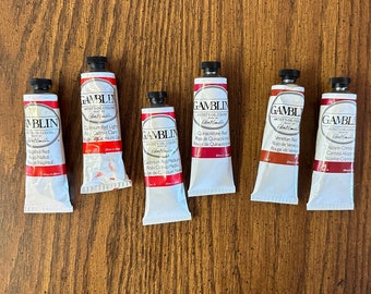 Gamblin Red Oil Paint, Fine Art Supplies (37ml Tubes)