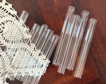 10 Glass Test Tube Lot: 5" Clear Rounded Bottom, Craft & Decor