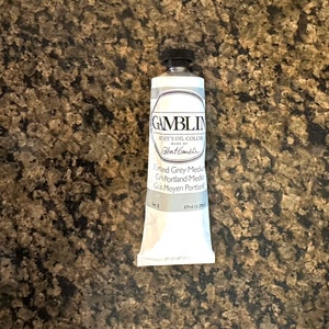Portland Grey Medium oil paint Gamblin artists colors 37ml Gray edusite https://edusite.etsy.com