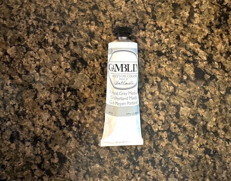 Portland Grey Medium oil paint Gamblin artists colors 37ml Gray edusite https://edusite.etsy.com
