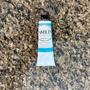 Gamblin Phthalo Turquoise artists oil colors 37ml paint tube in the edusite shop at etsy https://edusite.etsy.com