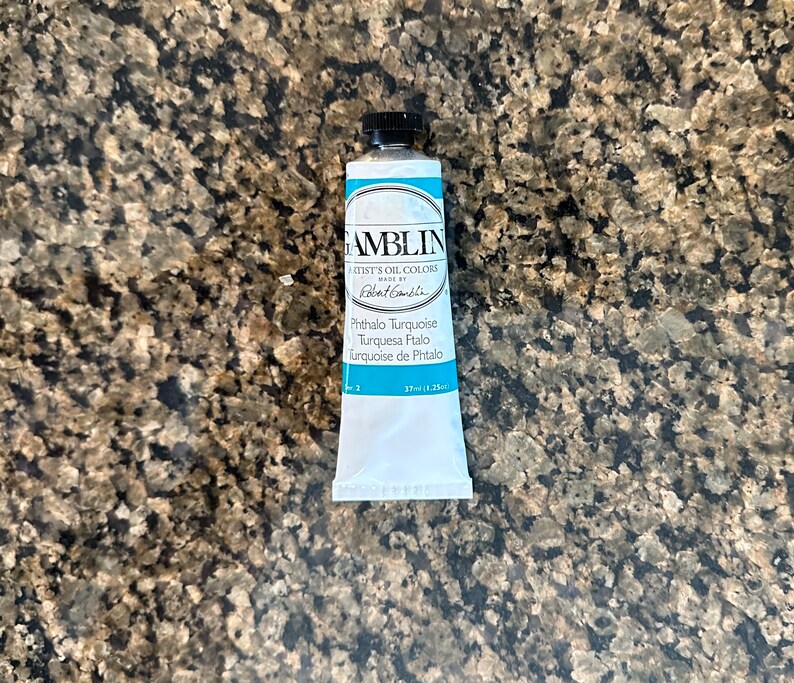 Gamblin Phthalo Turquoise artists oil colors 37ml paint tube in the edusite shop at etsy https://edusite.etsy.com