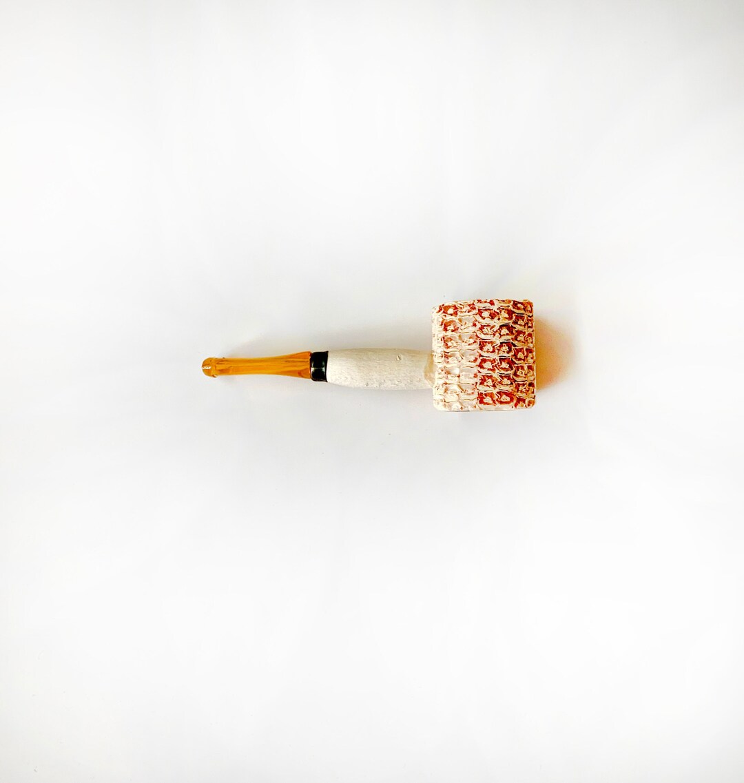 Corn Cob Pipe 3 for Crafts Cut Corncobs With Wood and Plastic Stem