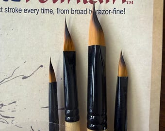 Zestaw najlepszych pędzli fontannowych z włosia Taklon do kaligrafii i liternictwa firmy Creative Mark