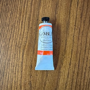 Cadmium Orange Gamblin oil paint in the edusite shop https://edusite.etsy.com