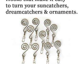 Swivel Ornament Hooks Set of 10 - Christmas Decorations Turn Freely Allowing Ornaments to Shine - Holiday Tree Accessory