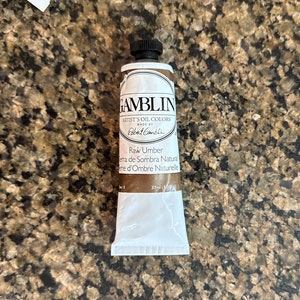 Gamblin Raw Umber oil paint 37ml tube in the edusite shop https://edusite.etsy.com?search_query=paint