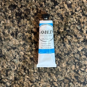 Cerulean Blue Gamblin oil paint artists colors 37ml paint tube edusite https://edusite.etsy.com