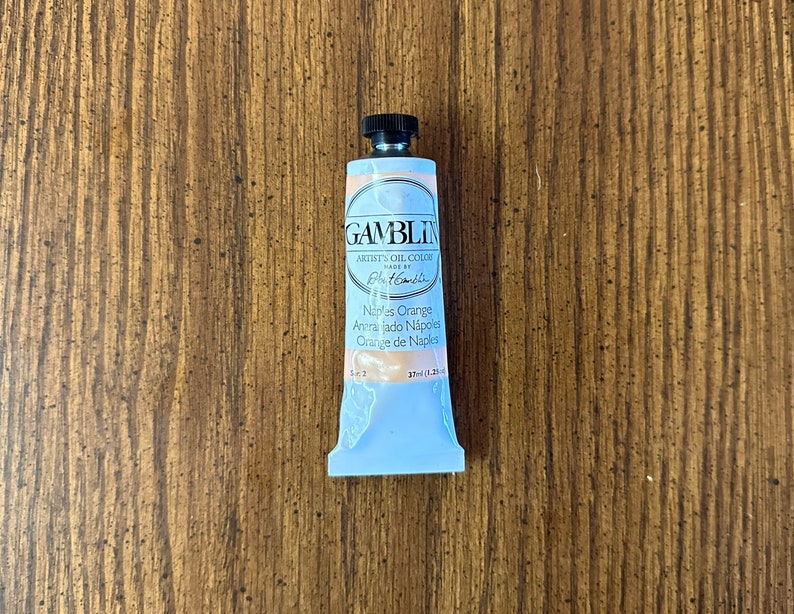 Naples Orange oil paint Gamblin 37ml paint tube in the edusite shop https://edusite.etsy.com?search_query=paint