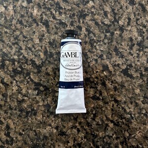 Prussian Blue oil paint Gamblin artists 37ml paint tube edusite https://edusite.etsy.com