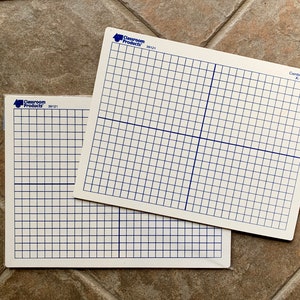 2 White board Marker Board 9&quot; x 12&quot; Dry Erase Tablet Free Shipping X Y Axis Centimeter Grid Portable Reusable Sign Lot of 2