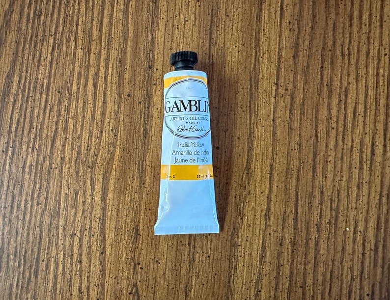India Yellow Gamblin oil paint 37ml paint tube edusite https://edusite.etsy.com