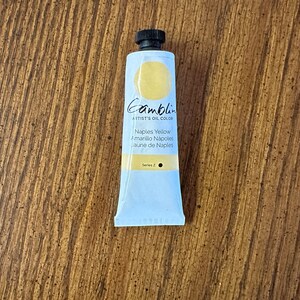 Naples Yellow Gamblin oil paint colors 37ml paint tube in the edusite shop at etsy https://edusite.etsy.com?search_query=oil