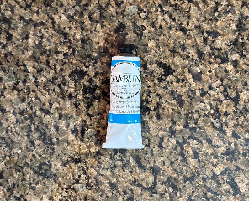 Gamblin Manganese Blue Hue artists oil colors 37ml paint tube edusite https://edusite.etsy.com