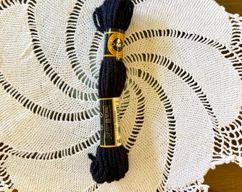 DMC Black Wool Yarn 8.7 yards / 8 m per skein for Tapestry, crotchet knit accents
