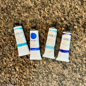 great deal on Turquoise Blue Gamblin artists oil colors 37ml paint tube edusite https://edusite.etsy.com