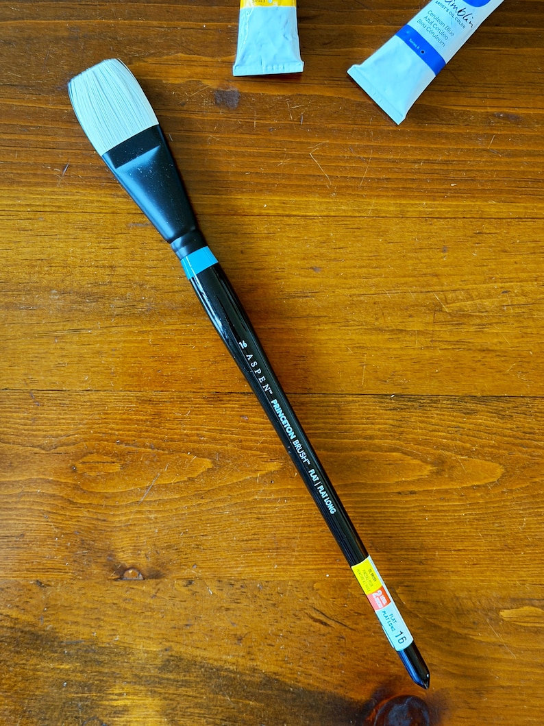 flat long oil acrylic paint brush Princeton Aspen series edusite https://edusite.etsy.com