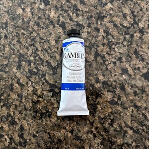 Cobalt Blue oil paint Gamblin artists 37ml paint tube in the edusite shop https://edusite.etsy.com