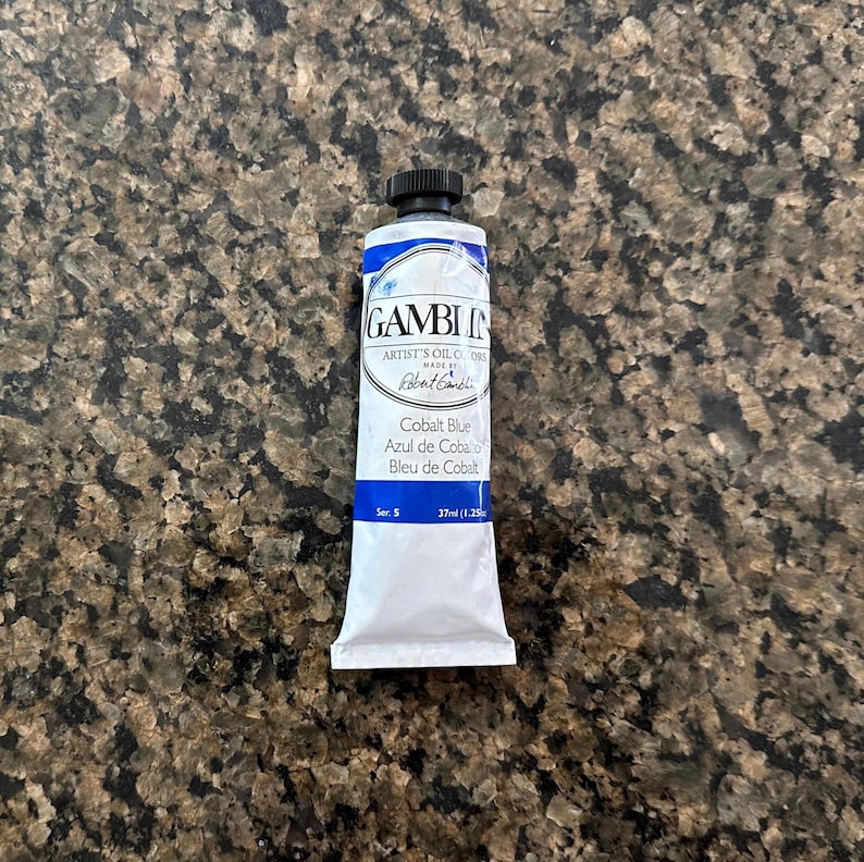 Cobalt Blue oil paint Gamblin artists 37ml paint tube in the edusite shop https://edusite.etsy.com