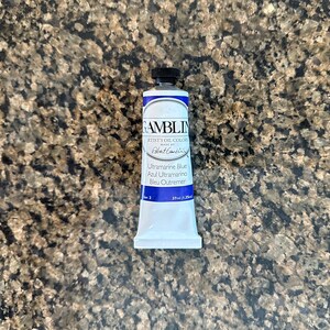 Ultramarine Blue Gamblin artists oil colors 37ml paint tube edusite https://edusite.etsy.com